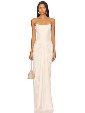 Deme by Gabriella Pearl Gown in Off White
